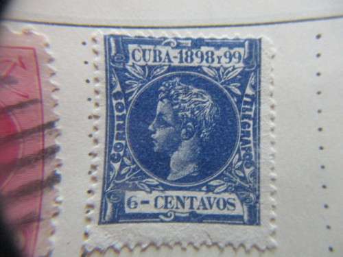 CUBA 2 USED MOUNTED STAMPS