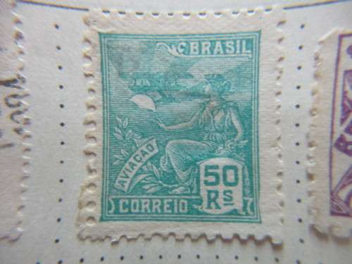 BRAZIL LOT OF 4 USED MOUNTED STAMPS