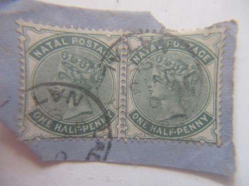 NATAL SOUTH AFRICA -  USED PAIR OF QUEEN VICTORIA STAMPS