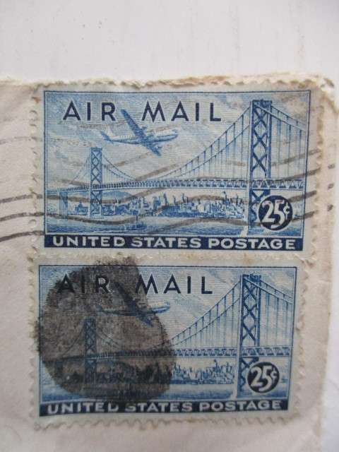 AMERICA 25c used TWIN PAIR STAMPS