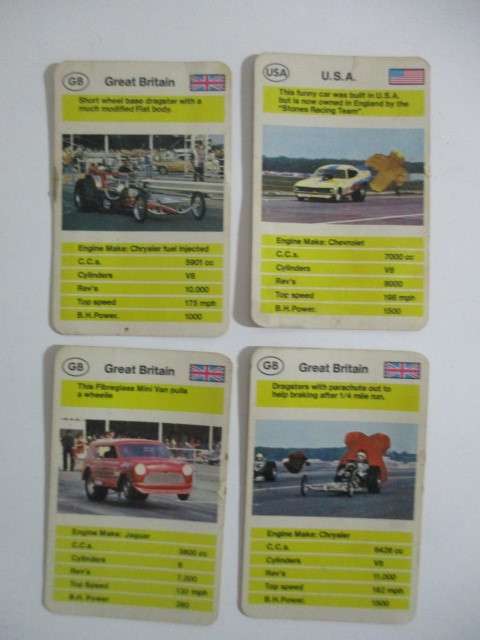 VINTAGE COLLECTORS CARDS - RACING CARDS LOTOF 4 CARDS