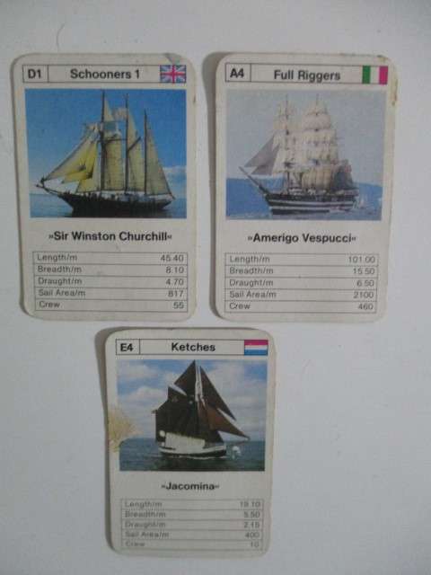 VINTAGE COLLECTORS CARDS ACE MAXI MINI - SAILING SHIPS  LOTOF 3 CARDS
