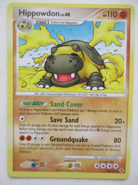 POKEMON TRADING CARD  - RISING RIVALS - HIPPOWDON