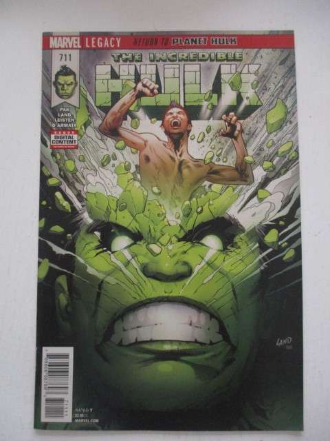 MARVEL LEGACY RETURN TO PLANET HULK - THE  INCREDIBLE HULK NO. 711 -  2018 -  AS NEW