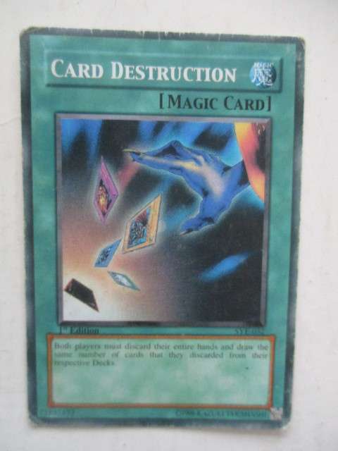 YU-GI-OH TRADING CARD - CARD DESTRUCTION - CARD BIT WORN