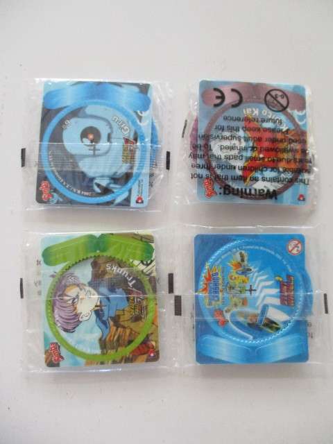 TAZOS 4 UNOPENED DRAGON BALL Z TAZOS
