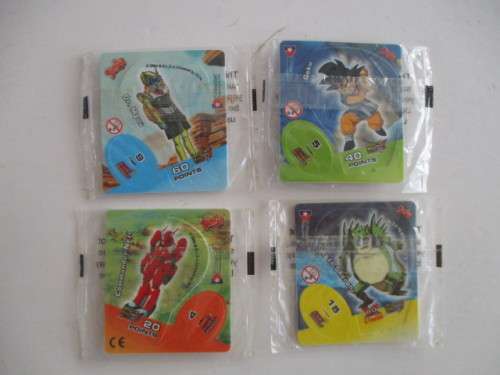 TAZOS LOT OF  4  DRAGON BALL Z TAZOS  UNOPENED