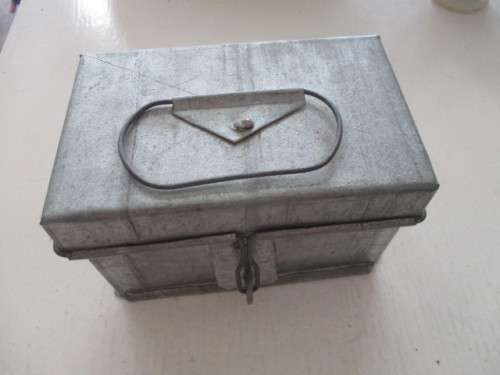 METAL BOX FULL OF OLD UNCHECKED STAMPS