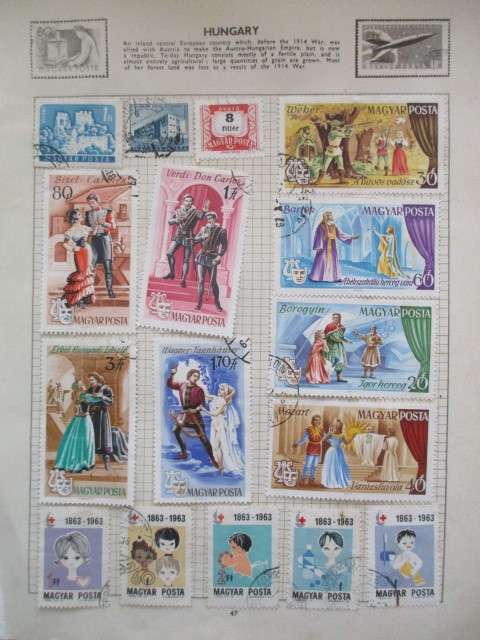 HUNGARY SET OF OPERA SCENES STAMPS AND OTHERS 1967 USED MOUNTED