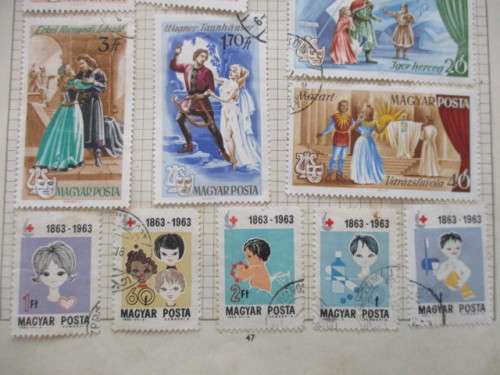 HUNGARY SET OF OPERA SCENES STAMPS AND OTHERS 1967 USED MOUNTED
