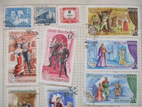 HUNGARY SET OF OPERA SCENES STAMPS AND OTHERS 1967 USED MOUNTED