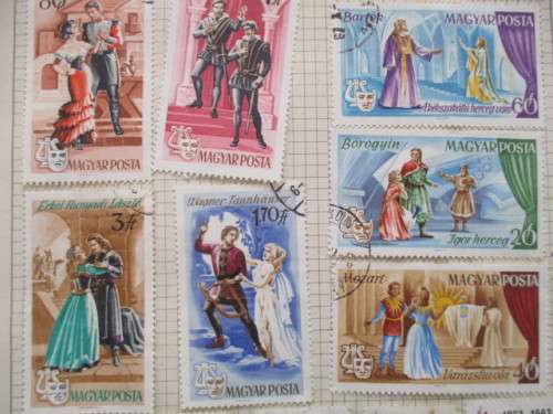 HUNGARY SET OF OPERA SCENES STAMPS AND OTHERS 1967 USED MOUNTED