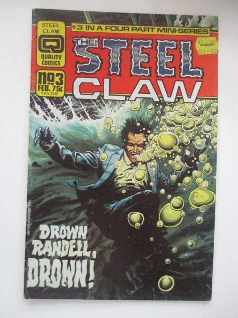 QUALITY COMICS - THE STEEL CLAW - NO. 3  - 1987
