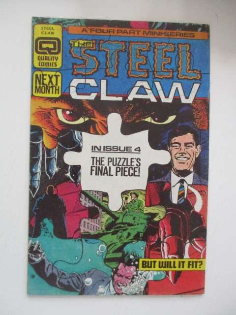 QUALITY COMICS - THE STEEL CLAW - NO. 3  - 1987