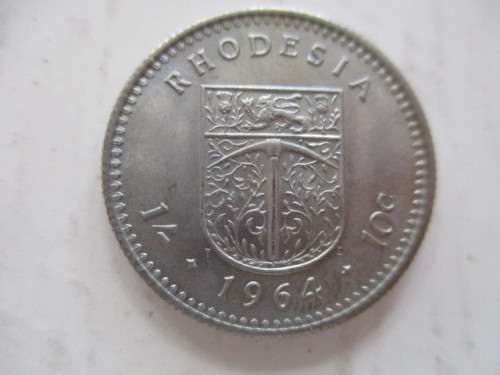 RHODESIA UNCIRCULATED  1, 1964 10c COIN