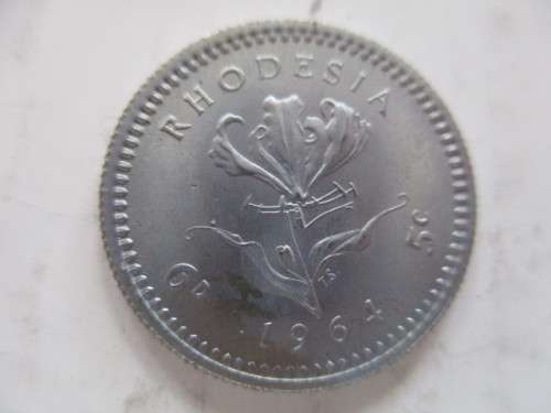 RHODESIA 5c COIN 6D 1964 UNCIRCULATED