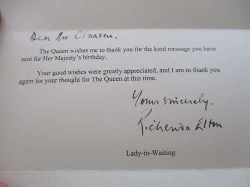 LETTER FROM WINDSOR CASTLE - THE QUEEN 2005