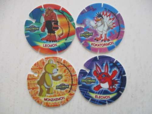 DIGIMON LOT OF 4 TAZOS