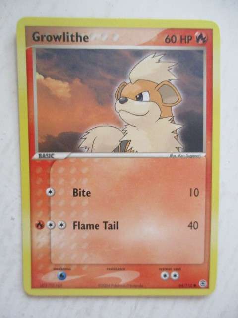 POKEMON TRADING CARD - 2004  GROWLITHE - CARD IN MINT CONDITION