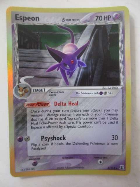 POKEMON TRADING CARD - 2005 - HOLOGRAPHIC CARD - ESPEON - CARD IN MINT CONDITION