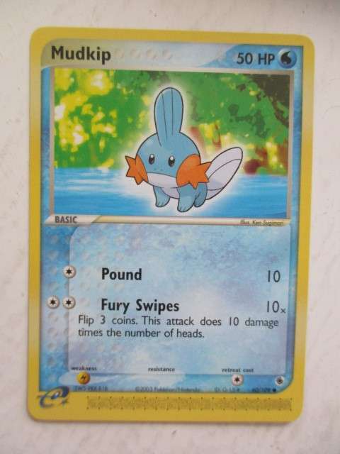 POKEMON TRADING CARD -  2003 - MUDKIP - CARD IN MINT CONDITION