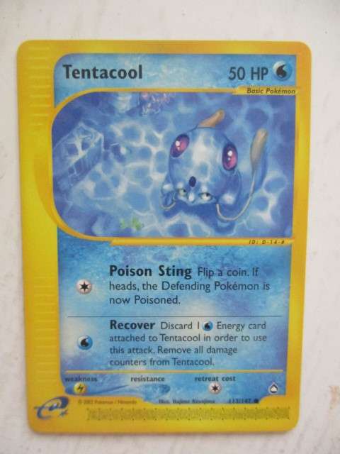 POKEMON TRADING CARD - 2002 - TENTACOOL - CARD IN MINT CONDITION