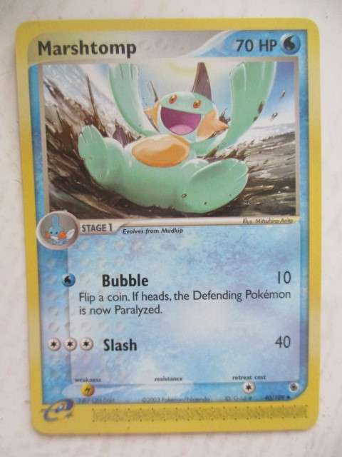 POKEMON TRADING CARD - MARSHTOMP -  2003  - CARD IN MINT CONDITION