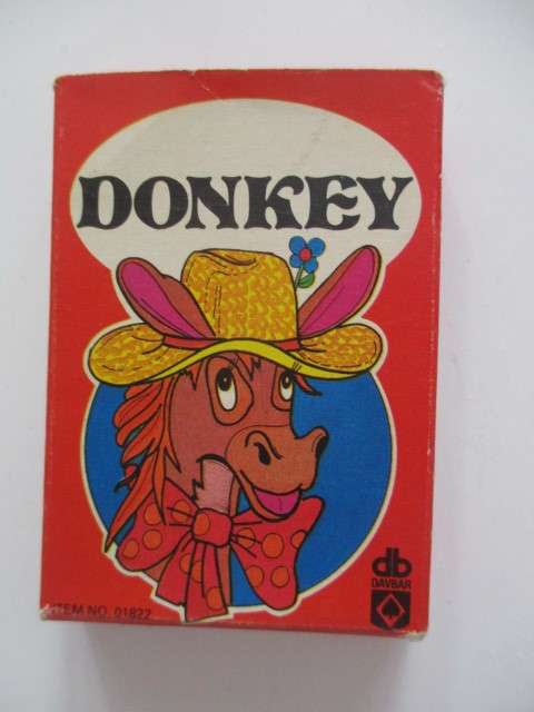 RARE VINTAGE -  CHILDRENS CARD GAME - DONKEY - 50`S TO 60`S
