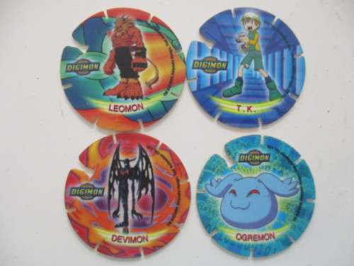 LOT OF 4 DIGIMON TAZOS