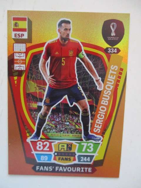 PANINI SOCCER WORLD CUP CARD - 2022 - SERGIO BUSQUETS -  FOIL CARD - MINT