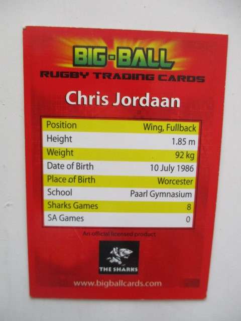 CHRIS JORDAAN AND RYAN KANKOWSKI  -  BIG-BALL CARDS 2009 -  SHARKS