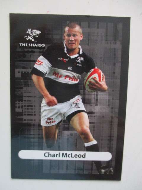 CHARL MCLEOD AND  SKIPPER BADENHORST  RUGBY TRADING CARDS -  SHARKS