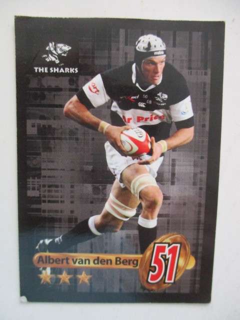 MELUSI MTHETHWA  AND ALBERT VAN DEN BERG RUGBY TRADING CARDS - SHARKS