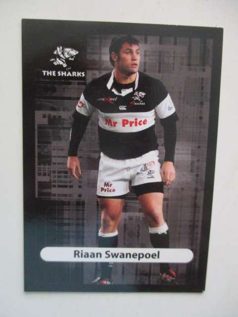 RIAAN SWANEPOEL AND JACQUES BOTES RUGBY TRADING CARDS - SHARKS