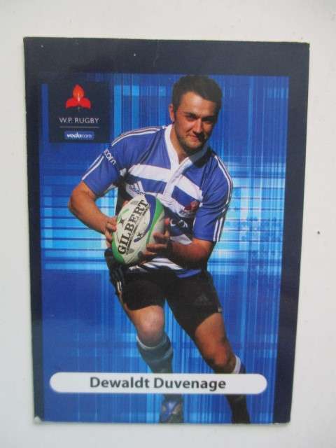 DEWALDT DUVENAGE AND MORGAN NEWMAN RUGBY TRADING CARDS  - W.P.  RUGBY