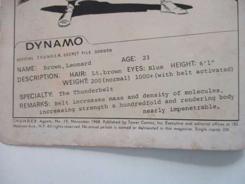 T.H.U.N.D.E.R. AGENTS DYNAMO  NO. 19  - 1968