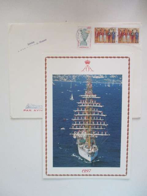 LOVELY CHRISTMAS CARD OF PRINCE ALBERT OF MONACO - 1997 WITH ENVELOPE