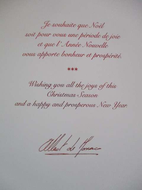 LOVELY CHRISTMAS CARD OF PRINCE ALBERT OF MONACO - 1997 WITH ENVELOPE
