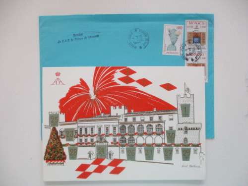 LOVELY CHRISTMAS CARD OF PRINCE ALBERT OF MONACO -  2000 POP UP TYPE OF CARD WITH ENVELOPE