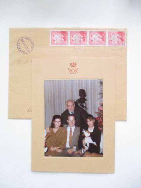 LOVELY CHRISTMAS CARD OF THE ROYAL FAMILY OF MONACO - 1984 - WITH ENVELOPE