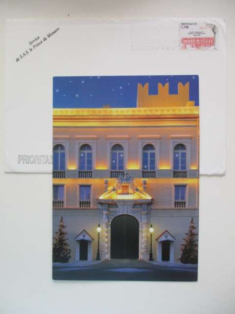 LOVELY CHRISTMAS CARD - PRINCE ALBERT OF MONACO - 2009 WITH ENVELOPE