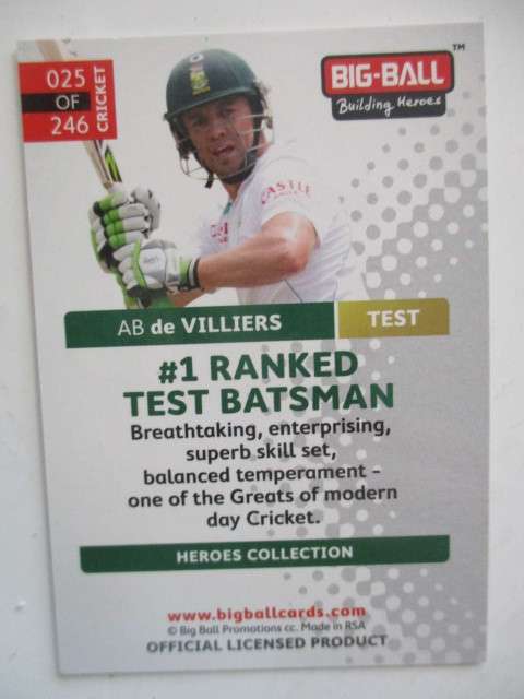 3 FOIL CRICKET CARDS ALL -  A.B. DE VILLIERS