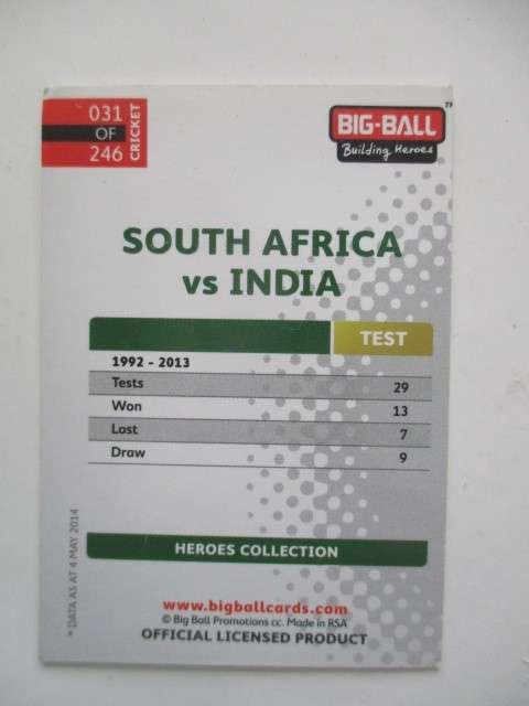 CRICKET  CARDS - SOUTH AFRICA VS ENGLAND,  SRI LANKA,  BANGLADESH, NEW ZEALAND, PAKISTAN, W. INDIES