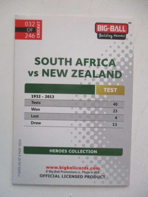 CRICKET  CARDS - SOUTH AFRICA VS ENGLAND,  SRI LANKA,  BANGLADESH, NEW ZEALAND, PAKISTAN, W. INDIES