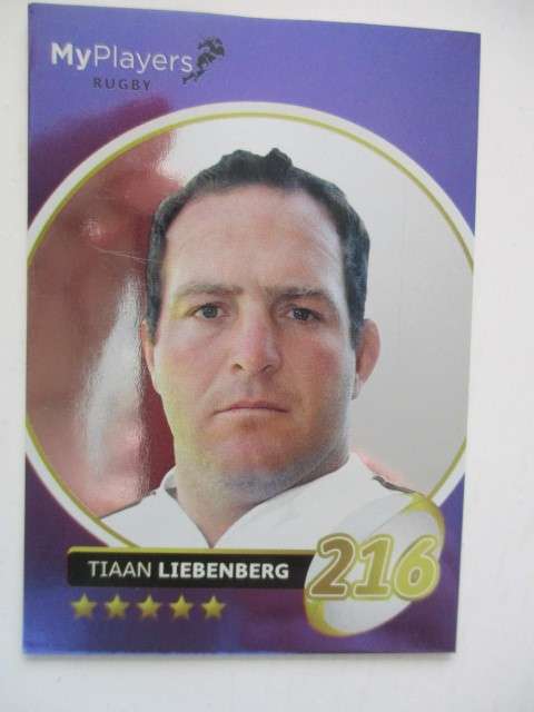 RUGBY TRADING CARD - TIAAN LIEBENBERG -  FOIL CARD - SIGNATURE SERIES