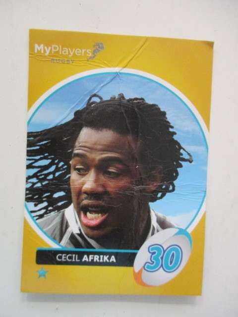 RUGBY TRADING CARD - CECIL AFRIKA - SIGNATURE SERIES CARD BIT CREASED