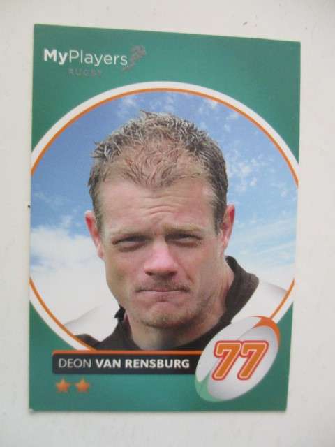 RUGBY TRADING CARD - DEON VAN RENSBURG - SIGNATURE SERIES