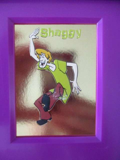 LOVELY FRAME WITH SCOOBY DOO FOIL CARDS DISPLAYED AND SMALL FREE RADIO