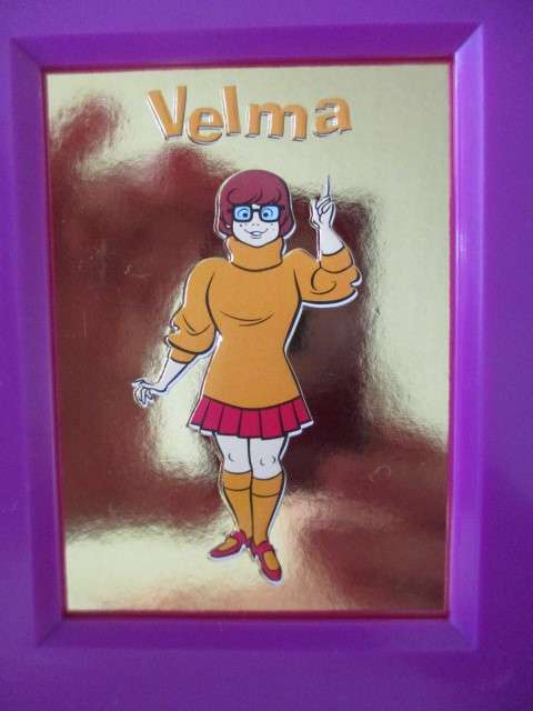LOVELY FRAME WITH SCOOBY DOO FOIL CARDS DISPLAYED AND SMALL FREE RADIO