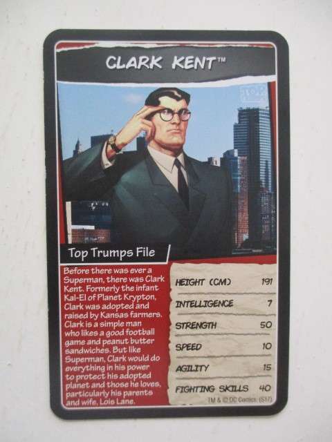 DC HEROS TRADING CARDS - CLARK KENT - 2017 2 DIFFERENT EDITIONS